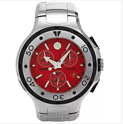 Movado Series 800 Men’s Watch Red Dial Chronograph 2600022 • $500