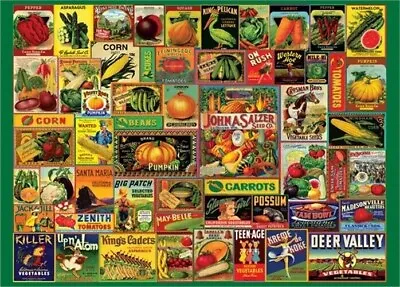 Vintage Seed Packets 1000 Piece Jigsaw Puzzle NEW Ships With UPS • $23.99