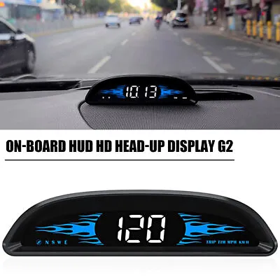 Digital GPS Speedometer Universal Car HUD Head Up Display Speed Overspeed Alarm • £19.39