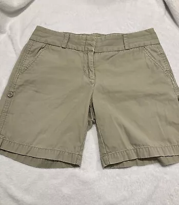 J Crew Women’s City Fit Khaki Chino Spring Summer Shorts Twill Mid Rise Size 4 • $7.50