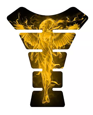 Fire Angel Yellow Motorcycle Gel Gas Tank Pad Tankpad Protector Decal • $27.95