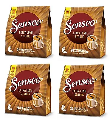 4 X Senseo  Strong Dark Roast Mug Size 20 Pods (80 Pads)  (eqv 160 Cups) • £33.39
