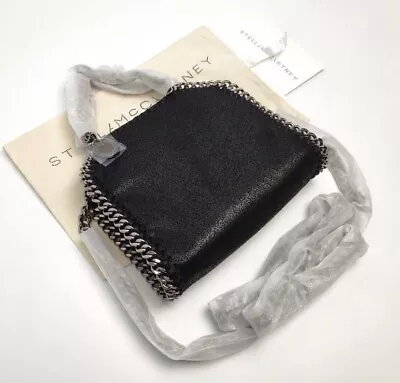 STELLA MCCARTNEY FALABELLA Tiny  Tote Handbag 2way Chain Black 19cm X18x3 Japan • $149.99