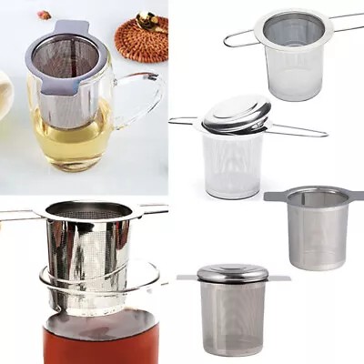 Stainless Steel Mesh Tea Infuser Strainer Loose Leaf Metal Cup Filter With Lid • $3.49