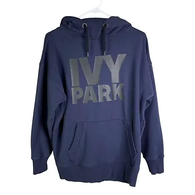 £29.66 • Buy Beyoncé IVY PARK Oversized Blue And Black  Logo Drawstring Hoodie Size Small