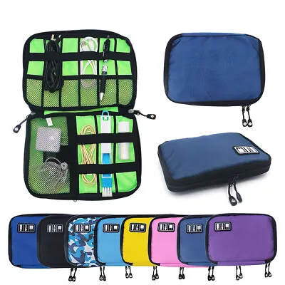 Travel Gadget Organiser Case Laptop Charger Cable Protective Bag UK • £5.49