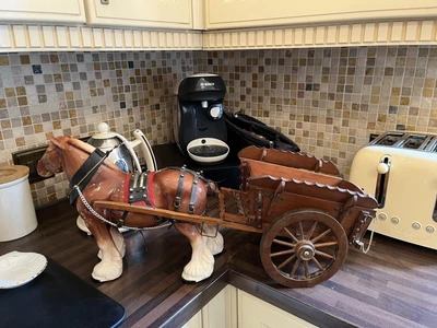 £10 • Buy Vintage Shire Horse And Cart Ornament  Large