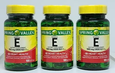 Spring Valley Vitamin E 180 Mg 400IU 300 Softgels New Sealed Read Description • $15