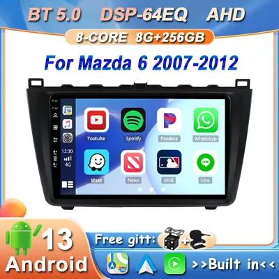 8G+256GB Android 13 Car Play Car Stereo For Mazda 6 2008-2012 GPS Navi Head Unit • $446.99