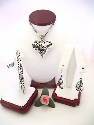 Brighton  LOVE AFFAIR HEART  Necklace-Earring-Bracelet Set (MSR$152) NWT/Pouch • $114
