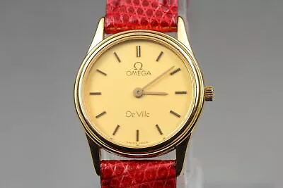 [Near MINT] Vintage Omega De Ville 1450 Gold Dial Quartz Women's From JAPAN • $279.90