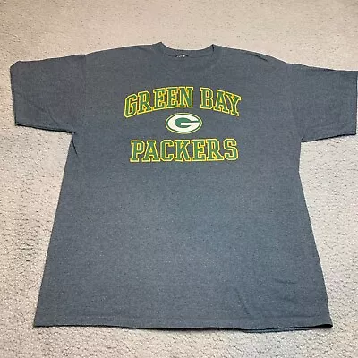 NFL Green Bay Packers Gray Logo XL Measured Short Sleeve T Shirt Mens • $15.99