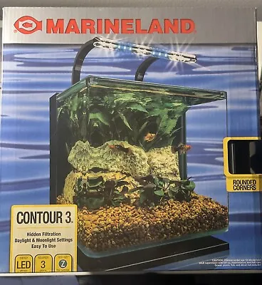 Contour 3 Aquarium Kit 3 Gallons Rounded Glass Corners Includes LED Lighting • £95.76