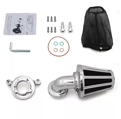 Stage 1 Chrome Gauge Cone Air Cleaner Filter For Harley Sportster XL 883 1200 • $248.54