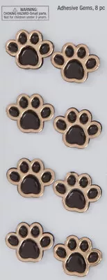 Brown Paw Print  Stickers Self Adhesive Gems Embellishments DIY Crafts  • $3.75