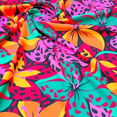 Spandex Fabric Autumn Cayennes Print 4-way Stretch 60  Wide By Yard For Swimwear • $12.99