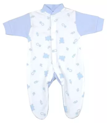 Babyprem Premature Early Baby Boys Clothes Sleepsuit Babygrow Blue 1-3-5-8lb • £6.99