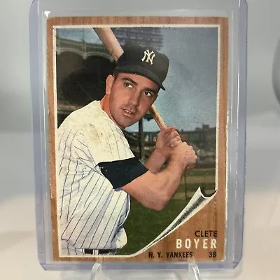 1962 TOPPS #490 CLETE BOYER YANKEES Very Good Condition • $4