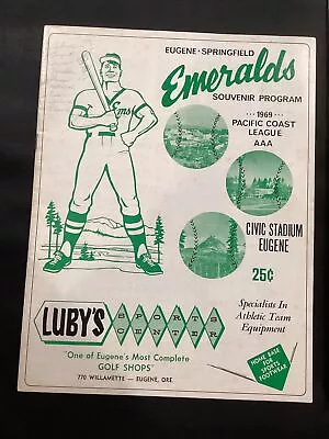 1969 Pacific Coast League Baseball Program Eugene Springfield Emeralds V Phoenix • $29.99