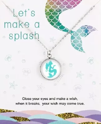 Mermaid Pendant Necklace Lucky Unicorn Rainbow  • £2.99