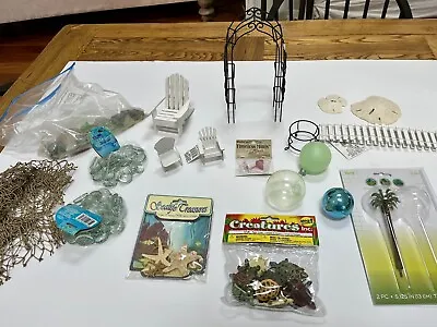 19+ Pieces Miniature Fairy Garden Sea Creatures Accessories Kit With Sea Glass • $19