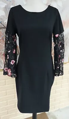 Nwt Gorgeous Marisa & Marie Sz Large Sheath Cocktail Dress Embroidered Sleeves • $35.49