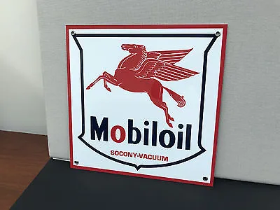 Mobil Oil Mobiloil Pegasus Gasoline Racing Vintage Style Advertising Sign • $20