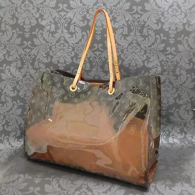 LOUIS VUITTON MONOGRAM Clear Vinyl Cabas Cruise Tote Shoulder Bag #34 Rise-on • $1259.25