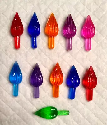$9.49 • Buy 11 Vintage EXTRA LARGE Twist Bulbs POINTY Peg Ceramic Christmas Tree Lights