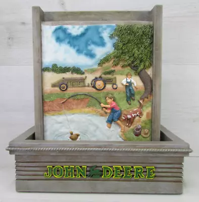 John Deere Tabletop Fountain Turtle Fishing Waterfall Decorative Statue Relaxing • $38.24