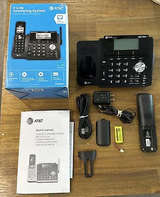 AT&T DECT 6.0 2-Line Expandable Cordless Phone All Black Model: TL88102BK • $45