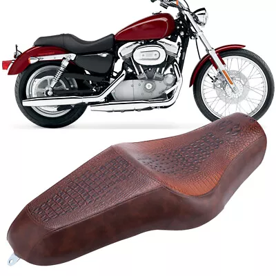 Brown Two Up Driver Passenger Seat For Harley Davidson Sportster XL 1200 883 48 • $99.35