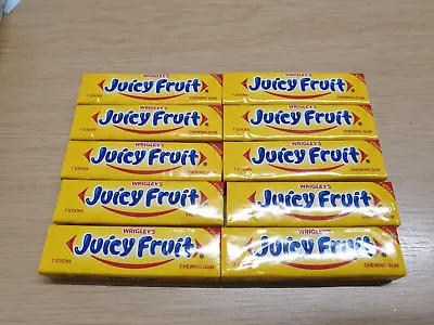 10 X WRIGLEY'S JUICY FRUIT CHEWING GUM. 10 X 7 Stick Pack FREE POSTAGE £27.99 • £27.99