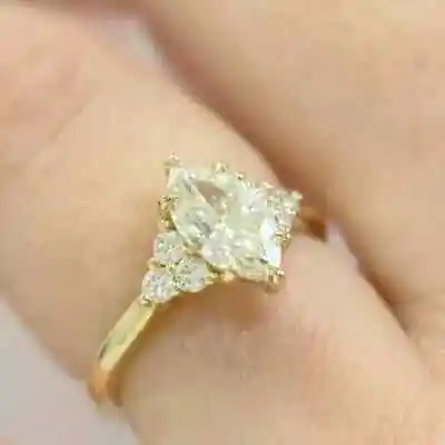 2CT Marquise Simulated Diamond Women's Engagement Ring 14K Yellow Gold Plated • $77.50