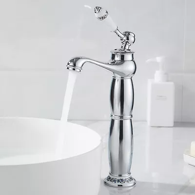 £29.99 • Buy Bathroom Taps Tall Basin Mixer Taps Vintage Countertop Basin Tap Ceramic Handle