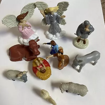 Lot Of 11 Vintage Nativity Figures 1998 CSi  Figurines  Animals Angels Jesus • $19.99