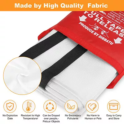 Large Fire Blanket Fiberglass Prepared Emergency 39''x39'' Retardant Blankets • $18.95