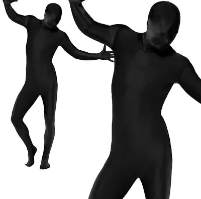Smiffys Mens Second Skin Black Suit Full Body Black Fancy Dress Costume M Medium • £16.99
