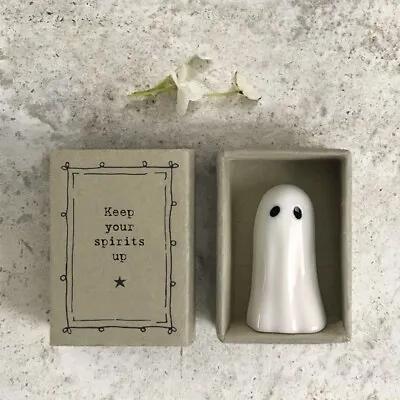 East Of India Porcelain Gift Boxed Ghost 'Keep Your Spirits Up  No Plastic! • £4.99