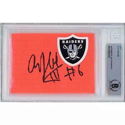 AJ Cole Las Vegas Raiders Signed Football Pylon Piece Beckett BGS Autograph Slab • $96.03