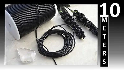 10 Meters Real Leather 2 Mm Black Cord String Lace Thong Necklace Jewellery DIY  • £4.75