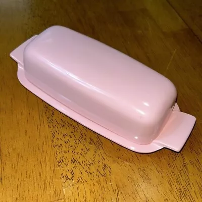 MELAMINE MELMAC Covered Butter Dish Pink Joan Luntz Brookpark 1950s Kitschy • $15