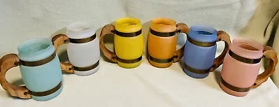 Vintage 1960’s Siesta Ware Barrel Mug 6PC Set Pastel Colors • $19.95