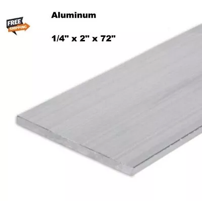 Aluminum Bar Flat Stock 1/4  Thick X 2  Wide X 6 Ft Long Unpolished Finish Alloy • $34.75