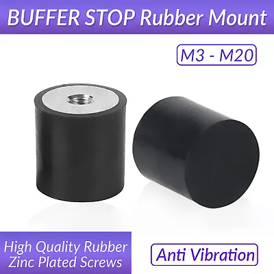 Female BUFFER STOP Rubber Mount Anti Vibration M3 - M20 Cylindrical / E • $3.99