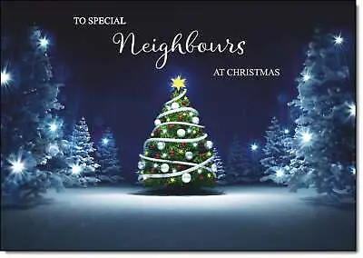 Doodlecards Neighbours Christmas Card Tree In Dark Sky • £3.49