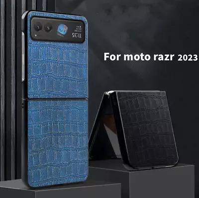 For Motorola Razr (2023) Crocodile Leather Hard Case Cover • $6.51