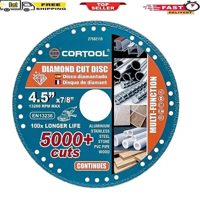 CORTOOL Diamond Cut Off Wheels 4 1/2 Inch Diamond Metal Cutting Disc For Angle • $14.99