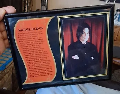 NEW Vintage Michael Jackson Picture Biography Black Frame 8x10 NOS • $18