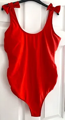 Boohoo Ladies Red Maternity Swimming Costume   Size 12 • £6